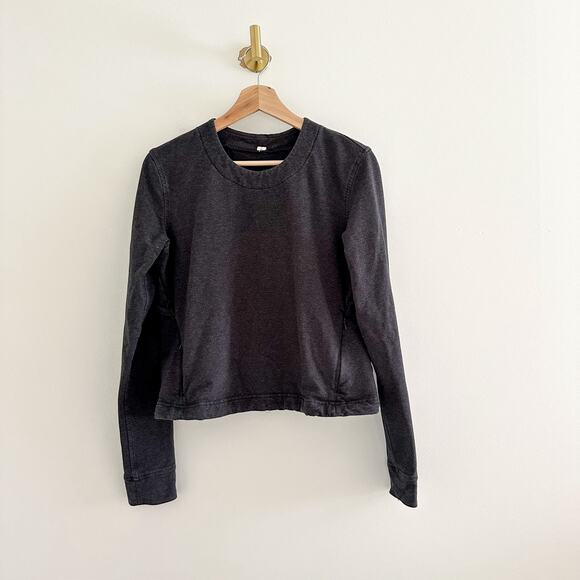 Lululemon Getaway Crew Activewear Long Sleeve Pullover Heathered Black 6 - Picture 4 of 9
